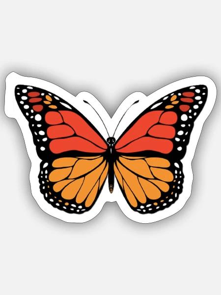 Monarch Ember Butterfly - Sticker - white matte