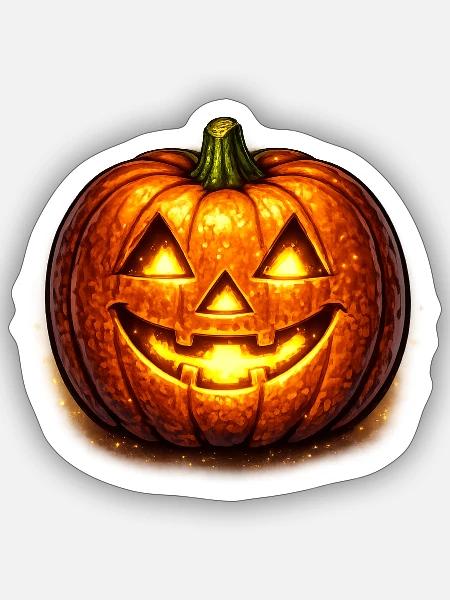 Halloween Pumpkin (Jack-o-Lantern) - Sticker - white matte