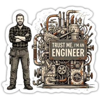 Steampunk Engineer Portrait Machine - Sticker - white matte - Front