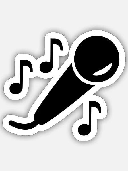 Microphone - Sticker - white matte