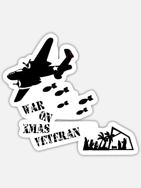 War on XMAS Veteran - Sticker - white matte