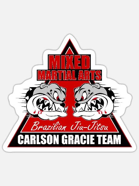 Carlson Gracie Team Brazilian Jiu-Jitsu Mixed Mart - Sticker - white matte
