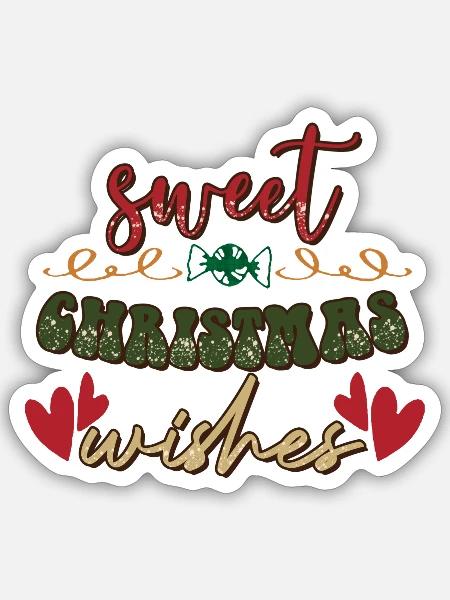 Sweet Christmas Wishes - Sticker - white matte