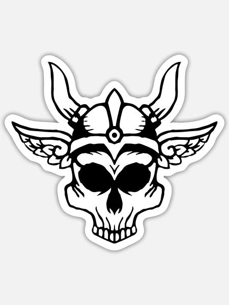 Skull 044 - Sticker - white matte