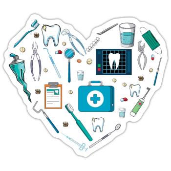 Musician Musical Instrument Heart Tool - Sticker - white matte - Front