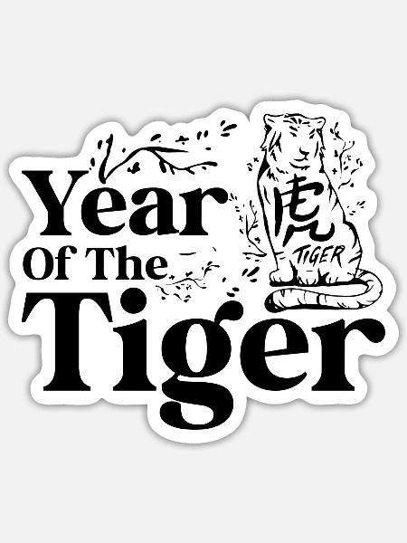 Chinese Year Of The Tiger - Sticker - white matte