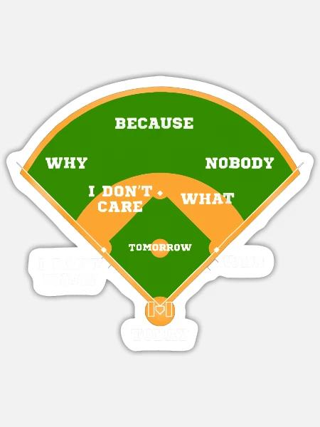 Whos On First Baseball Diamond Fielding Card - Sticker - white matte