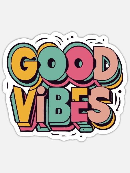 Good Vibes Stay Positive - Sticker - white matte