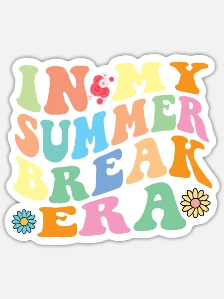 Retro In My Summer Break Era Groovy - Sticker - white matte
