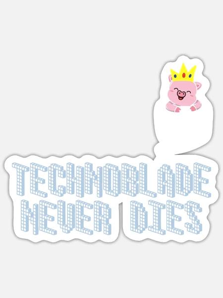 Technoblade Never Dies Merch Cosplay Gamer - Sticker - white matte