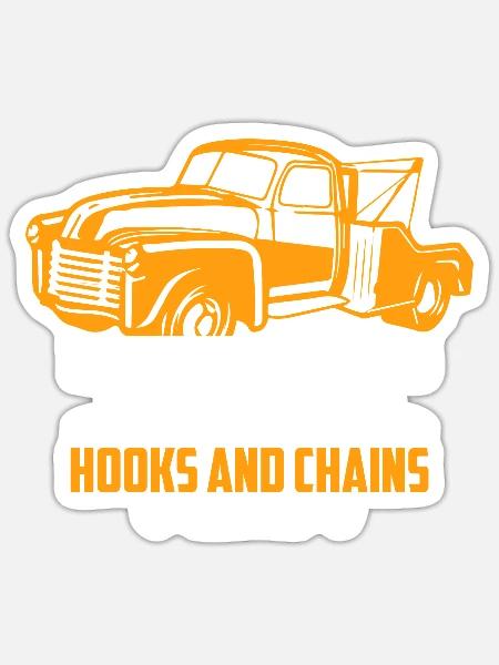 Les crochets et les chaînes m’excitent Conducteur de dépanneuse Trucki - Sticker - blanc mat