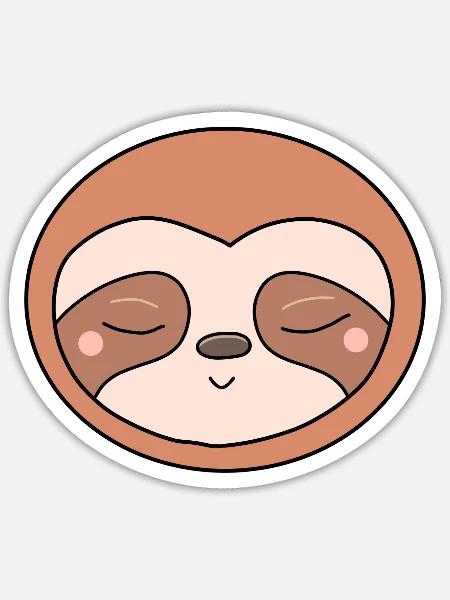 Cute Sloth 1 - Sticker - white matte
