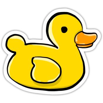 Rubber Ducky Bath Toy - Sticker - white matte - Front