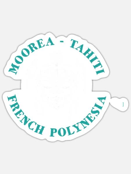Moorea Tahiti Sea Turtle French - Sticker - white matte