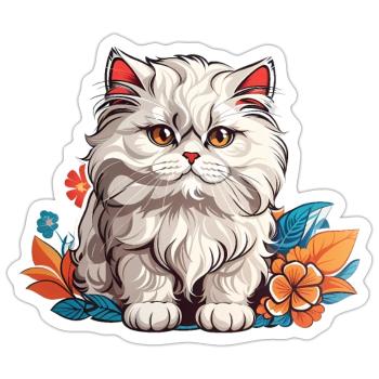 Persian Cat - Sticker - white matte - Front