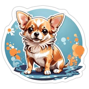 Lovely Chihuahua Dog - Sticker - white matte - Front
