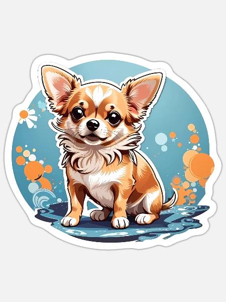 Lovely Chihuahua Dog - Sticker - white matte