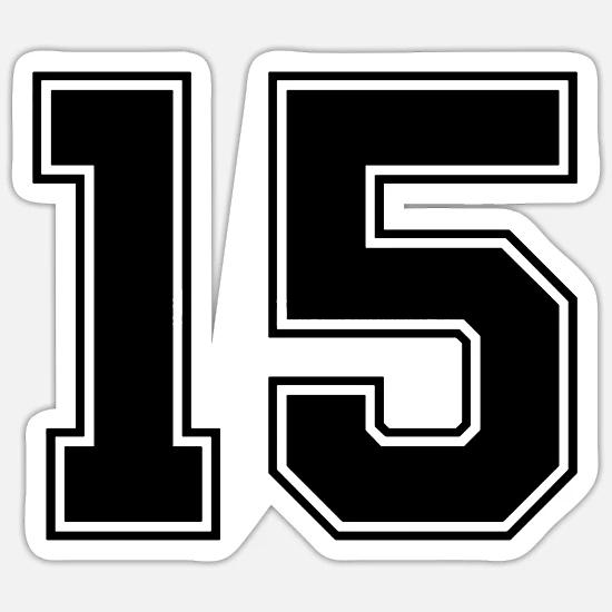 Number Fifteen 15' Sticker | Spreadshirt