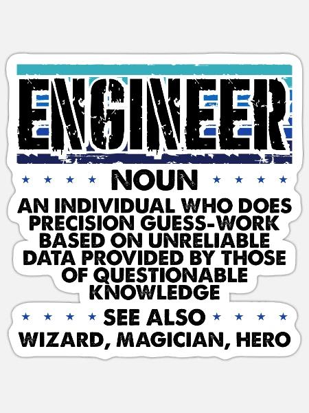 Engineer Gifts Precision Guesswork Wizard - Sticker - white matte