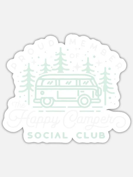 Happy Camper - Sticker - white matte
