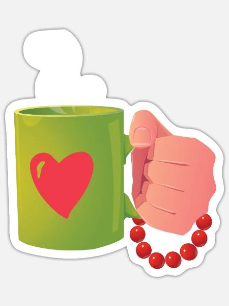 Love cup - Sticker - white matte