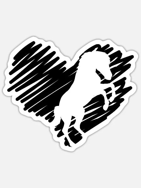 I Heart Horses - Sticker - white matte