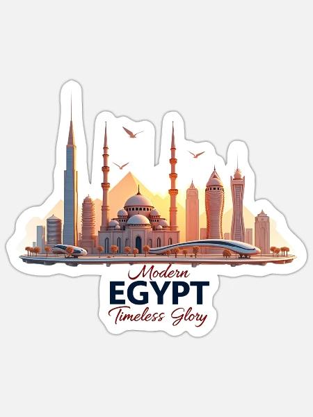 Modern Egypt, Timeless Glory - Sticker - white matte