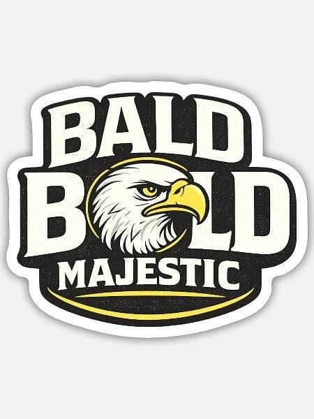 Bald Bold Majestic Eagle - Sticker - white matte