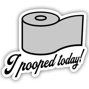 I pooped today quote - Sticker - white matte - Front