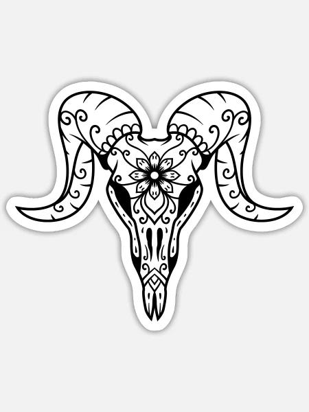 Skull 049 - Sticker - white matte
