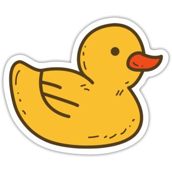 Illustrated Yellow Rubber Ducky - Sticker - white matte - Front