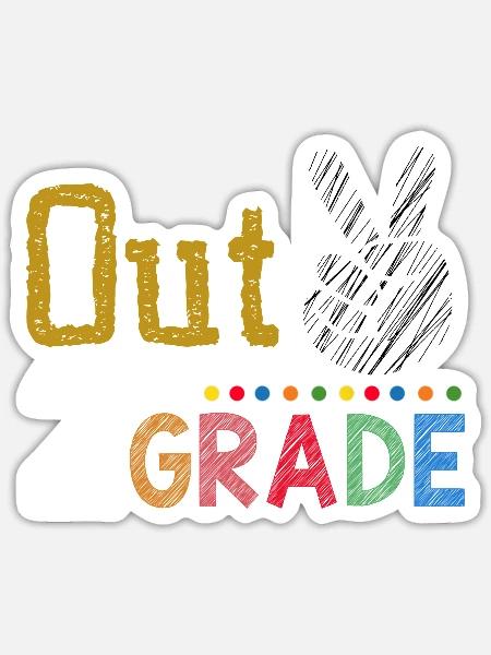 Peace Out 2nd Grade Last Day Of School Second - Sticker - white matte