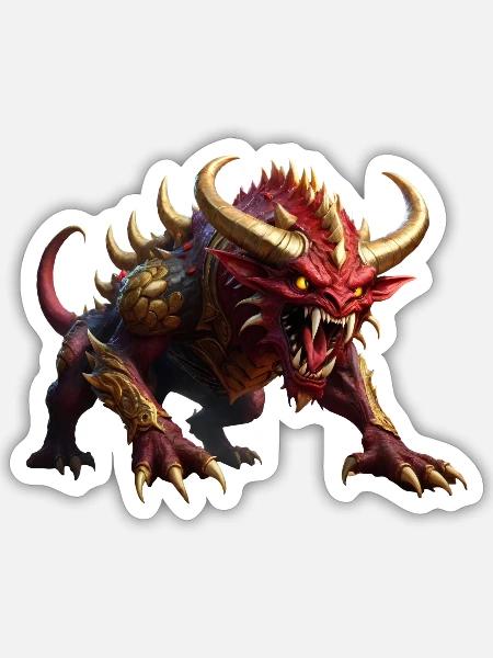 Red Monster Java - Sticker - white matte