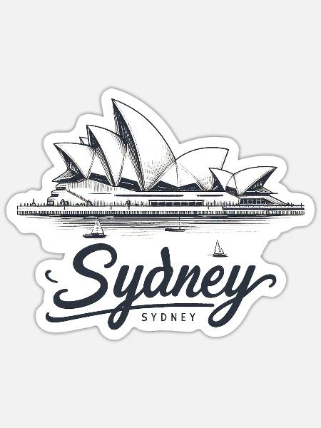 Sydney design black - Sticker - white matte
