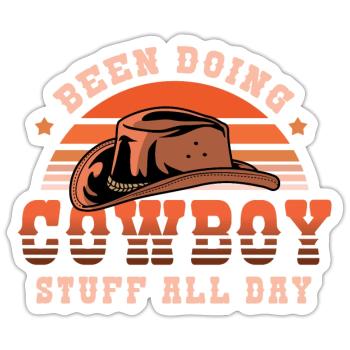Cowboy Stuff Equestrian Gift - Sticker - white matte - Front