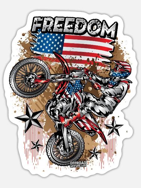 Motocross USA - Sticker - white matte