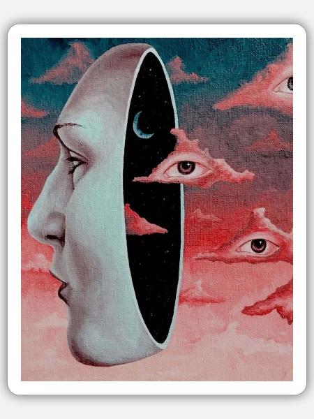 Surrealism Girl - Sticker - white matte