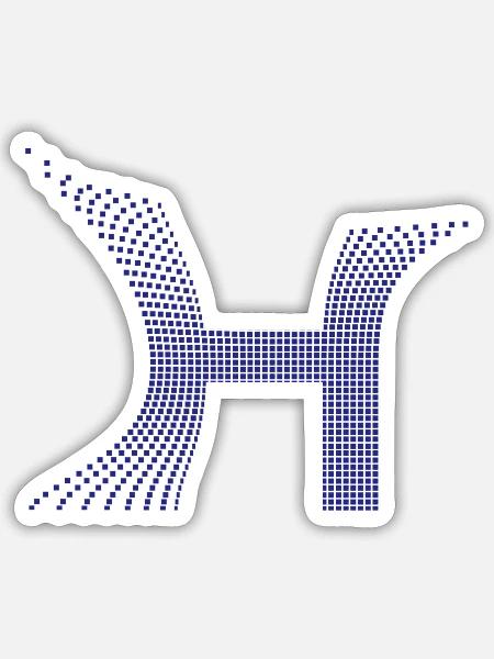 beautiful H letter - Sticker - white matte