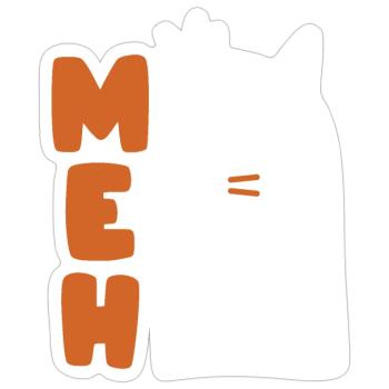 Angry Meh Cat - Sticker - white matte - Front