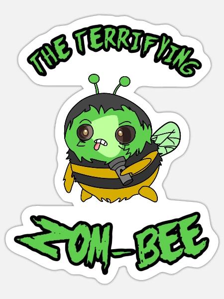 The terrifying ZOM-BEE - Sticker - white matte