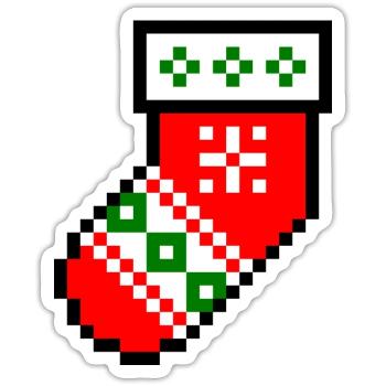 Christmas sock - Sticker - white matte - Front