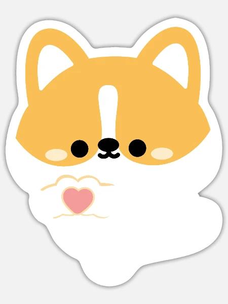 Love Corgi - Sticker - white matte