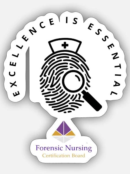 Fingerprint Forensic Nursing Emblem - Sticker - white matte