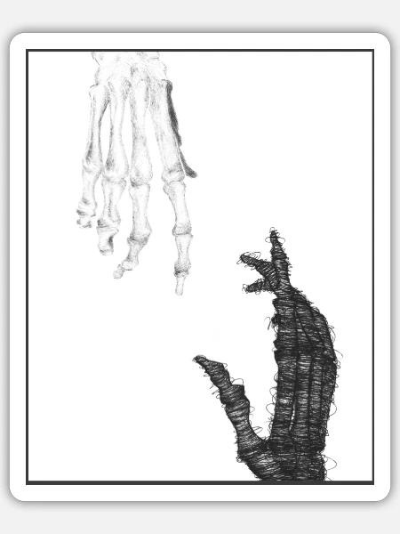 Midnight Silhouette: Crocodile & Tails - Sticker - white matte