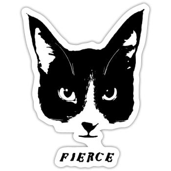Fierce Cat Face - Sticker - white matte - Front