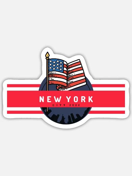 New York City Casual T-Shirt Vintage - Sticker - white matte