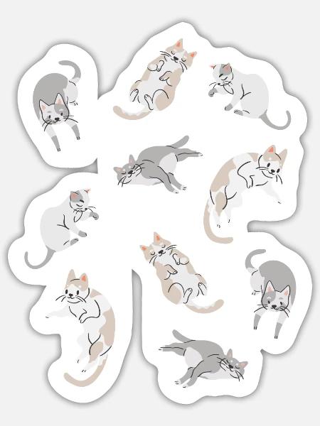 cat style - Sticker - white matte