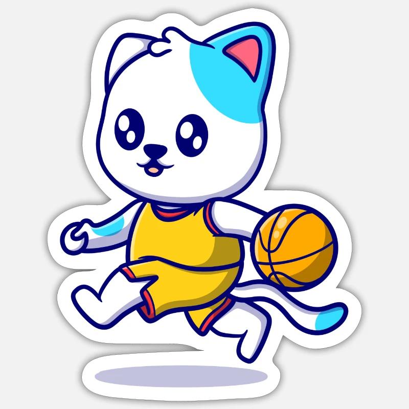 cat playing basketball clipart
