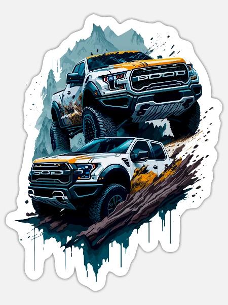 4x4 offroad vehicle - Sticker - white matte