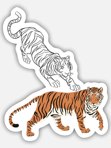 Tiger shadow - Sticker - white matte
